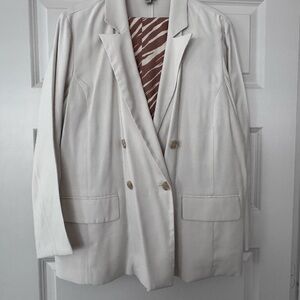 a new day Women's Double-Breasted Cream Blazer